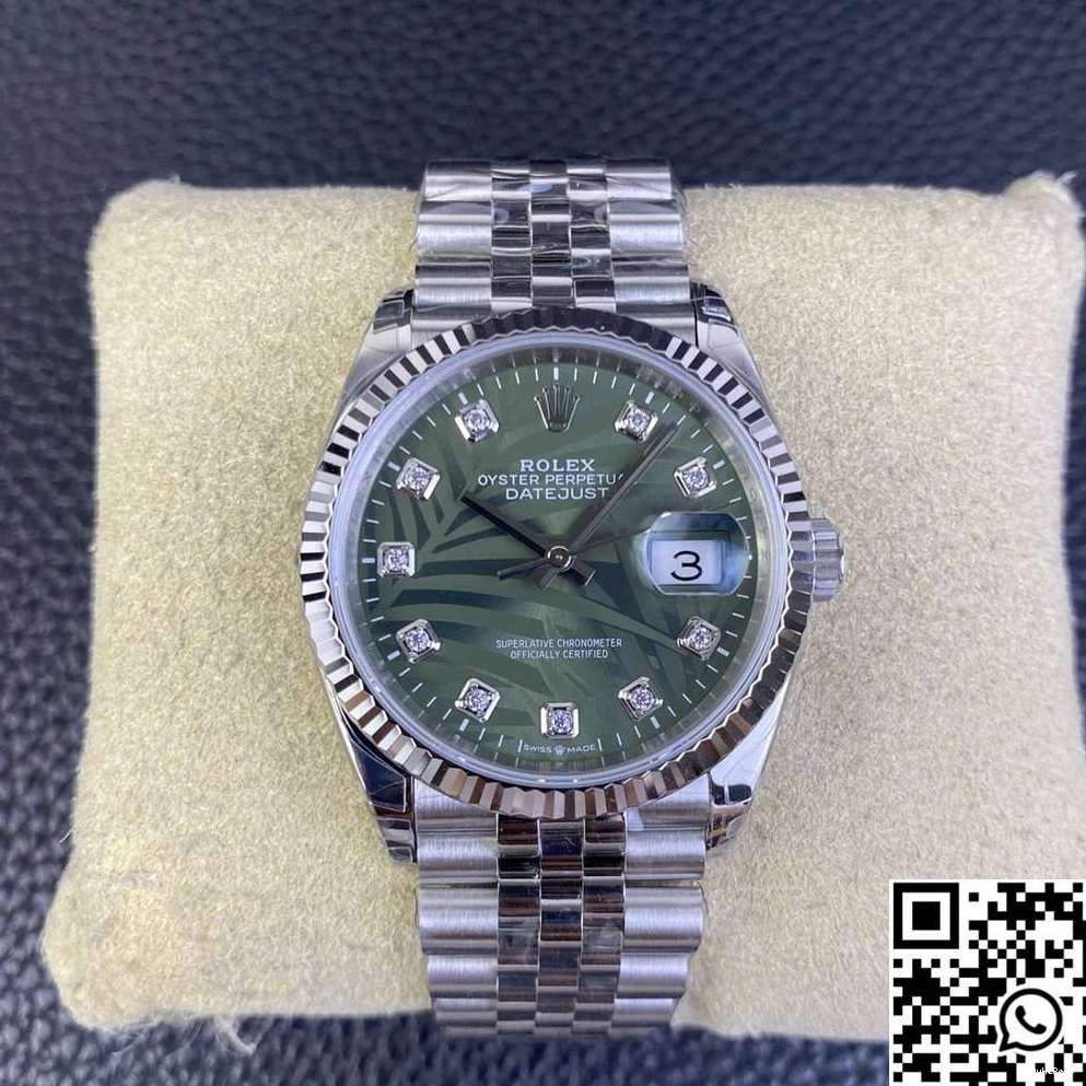 Dial Diamond Rolex Green Hourmarker M126234 Steel Factory Clean Datejust Motif 36MM Stainless 0520